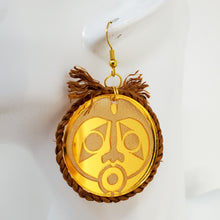 Load image into Gallery viewer, Cedar Rope Salish Gold Face Earrings
