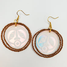 Load image into Gallery viewer, Double Cedar Rope Iridescent Face Earrings
