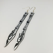 Load image into Gallery viewer, Wolf Moon Paddle earrings - Silver
