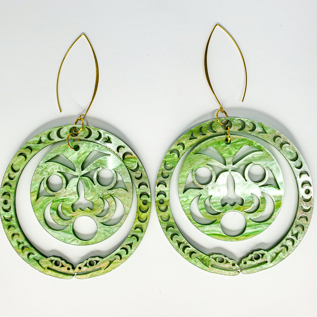Serpent Earrings ( Jade green color )