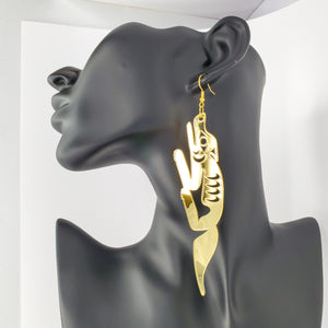 Wolf mirror acrylic earrings