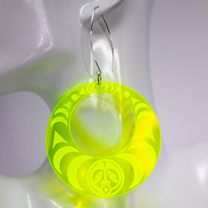 Fluorescent Green Lunar earrings