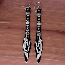 Load image into Gallery viewer, Wolf Moon Paddle earrings
