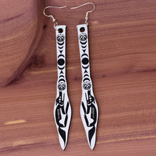 Load image into Gallery viewer, Wolf Moon Paddle earrings
